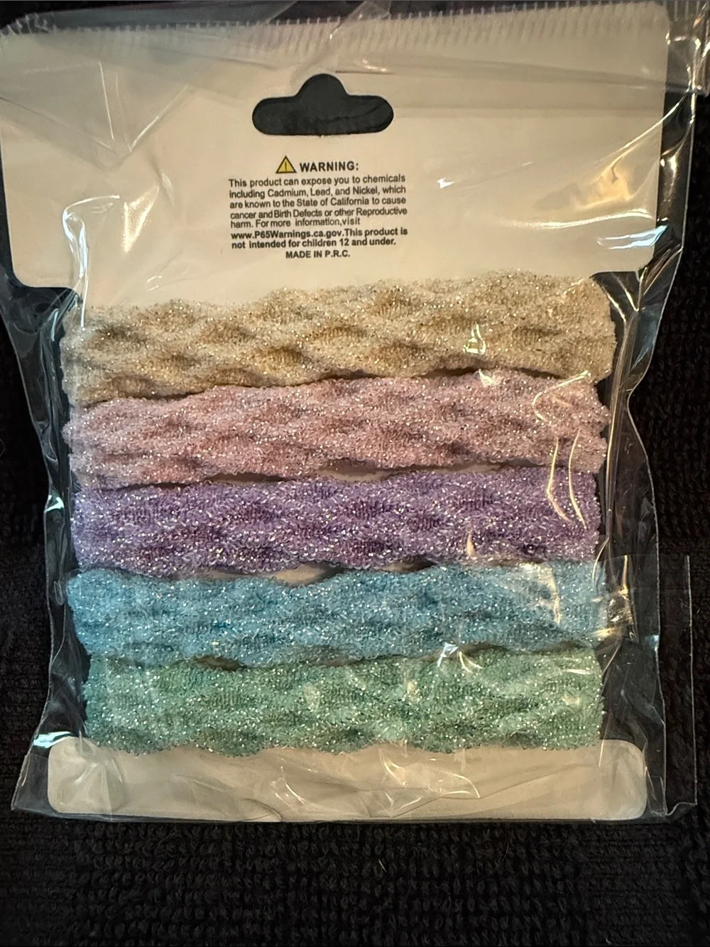 Princess Accessories Sparkle Elastic Hair Ties - Pastel Multi